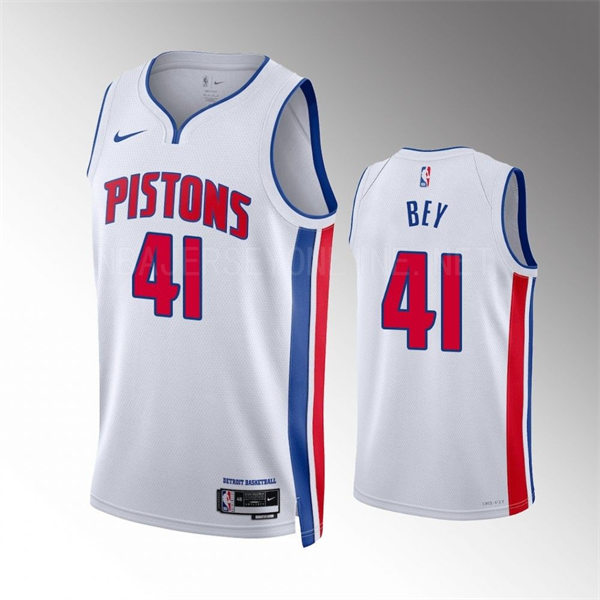 Mens Detroit Pistons #41 Saddiq Bey 2022-23 White Association Edition Player Jersey
