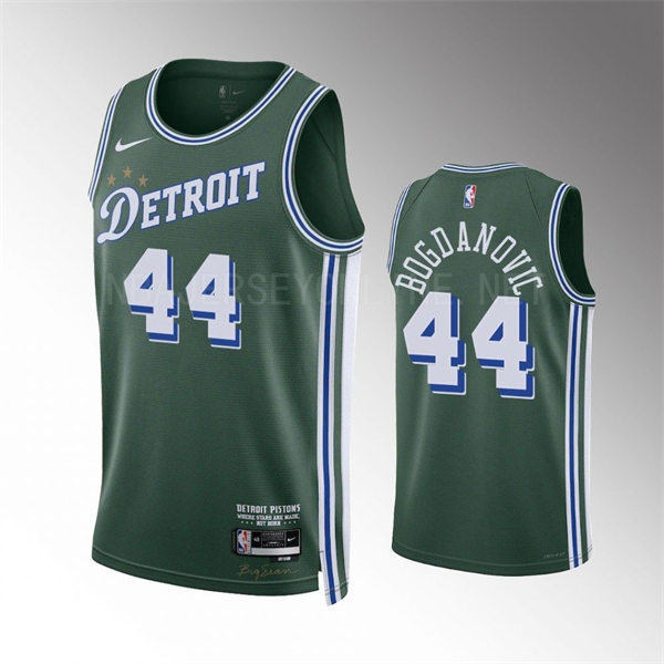 Mens Detroit Pistons #44 Bojan Bogdanovic 2022-23 City Edition Swingman Jersey Green