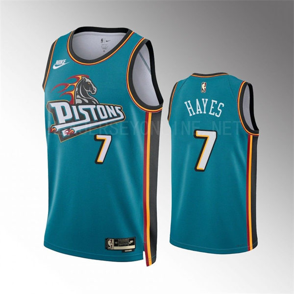 Mens Detroit Pistons #7 Killian Hayes 2022-23 Teal Classic Edition Swingman Jersey