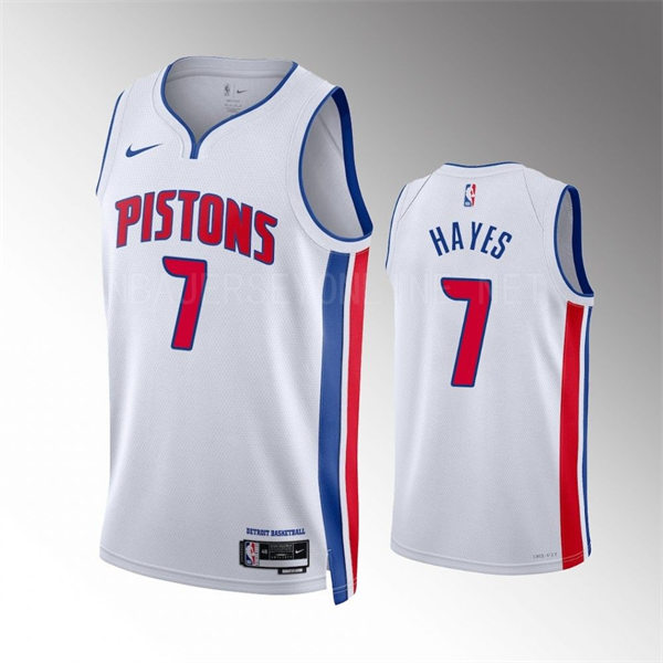 Mens Detroit Pistons #7 Killian Hayes 2022-23 White Association Edition Player Jersey