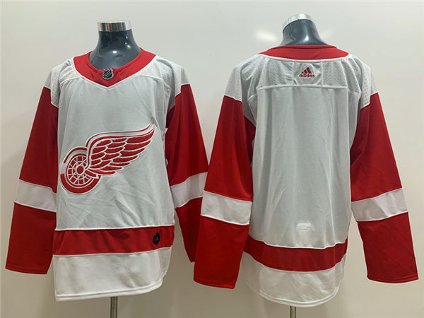 Mens Detroit Red Wings Blank Adidas White Away Team Jersey Stitched