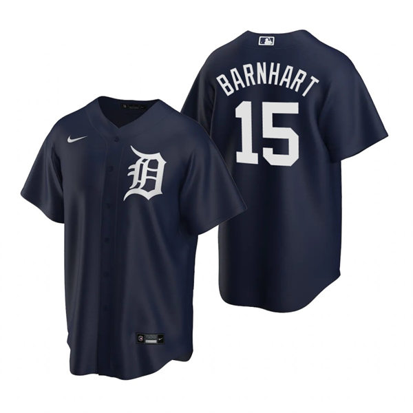 Mens Detroit Tigers #15 Tucker Barnhart Nike Navy Alternate CoolBase Jersey