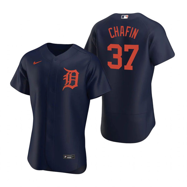 Mens Detroit Tigers #37 Andrew Chafin Nike Navy Orange FlexBase Jersey