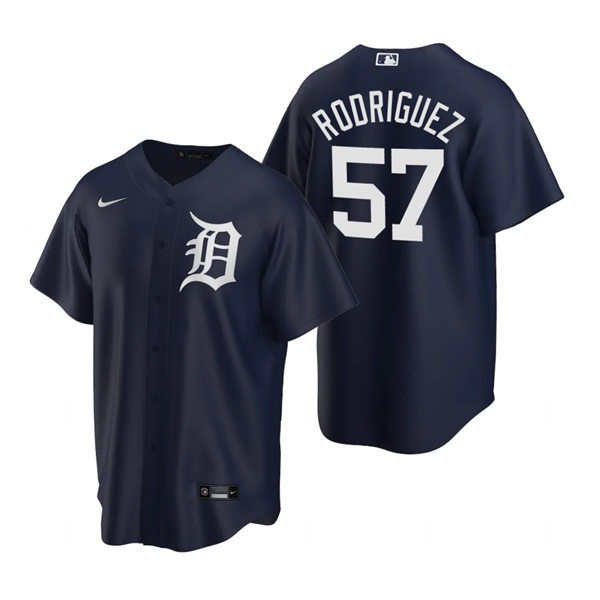 Mens Detroit Tigers #57 Eduardo Rodriguez Nike Navy Alternate CoolBase Jersey