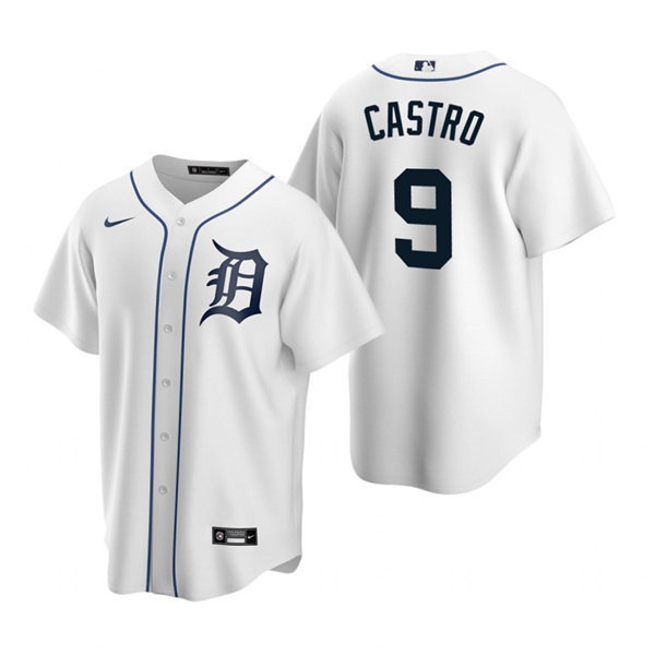 Mens Detroit Tigers #9 Willi Castro Nike Home White Flex base Jersey