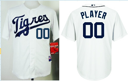Mens Detroit Tigers Customized 2015 new White Jersey