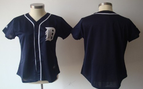 Mens Detroit Tigers Customized Navy Blue Jersey