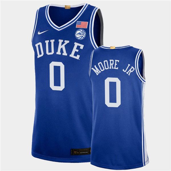 Mens Duke Blue Devils #0 Wendell Moore Jr Nike Royal College Basketball Game Jersey