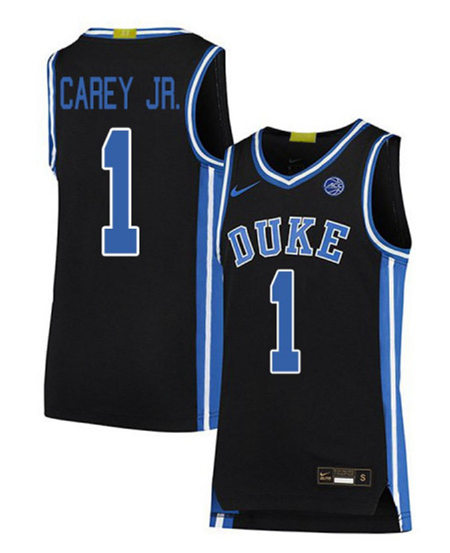 Mens Duke Blue Devils #1 Vernon Carey Jr. Nike Black College Basketball Game Jersey