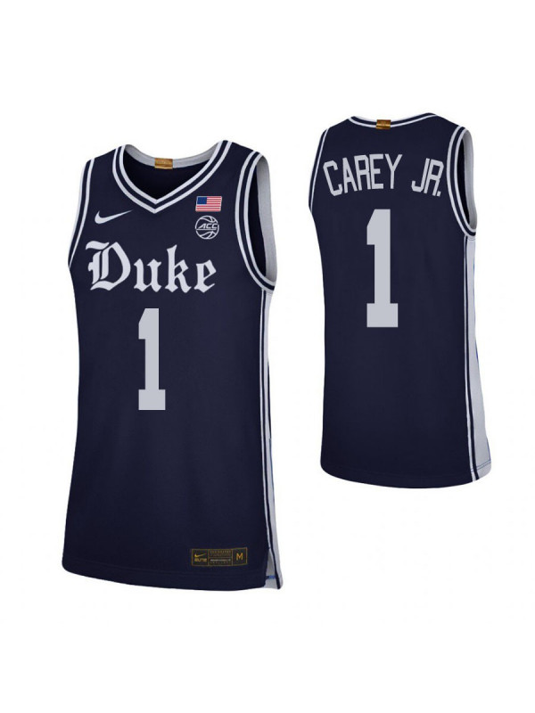 Mens Duke Blue Devils #1 Vernon Carey Jr. Nike Navy College Basketball Game Jersey