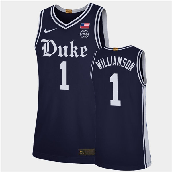 Mens Duke Blue Devils #1 Zion Williamson Nike Navy College Basketball Game Jersey