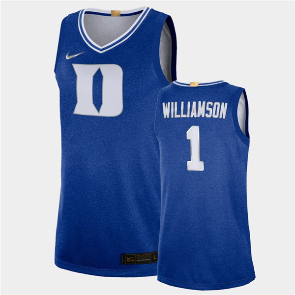Mens Duke Blue Devils #1 Zion Williamson Nike Royal 100th Anniversary Rivalry Basketball Jersey