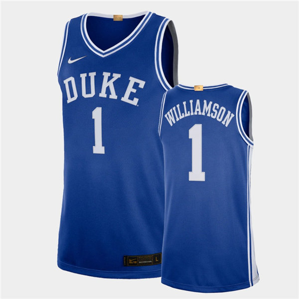 Mens Duke Blue Devils #1 Zion Williamson Nike Royal College Basketball Game Jersey