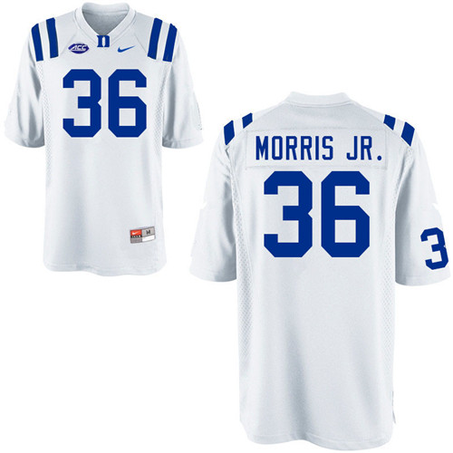 Mens Duke Blue Devils #36 Nick Morris Jr. Nike White College Stitched Football Jersey