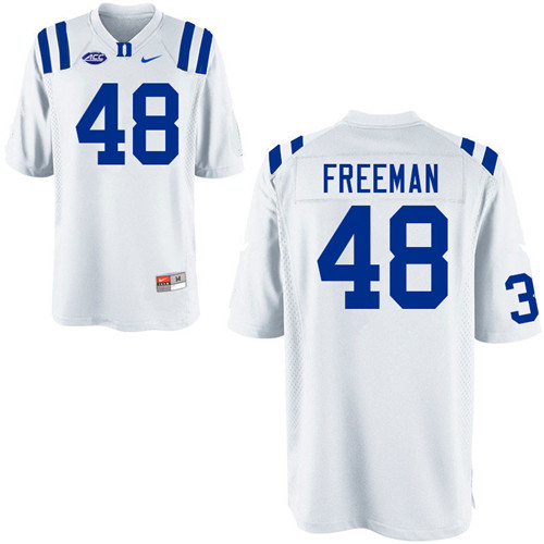 Mens Duke Blue Devils #48 Tre Freeman Nike White College Stitched Football Jersey