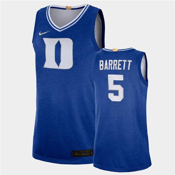 Mens Duke Blue Devils #5 RJ Barrett Nike Royal 100th Anniversary Rivalry Basketball Jersey