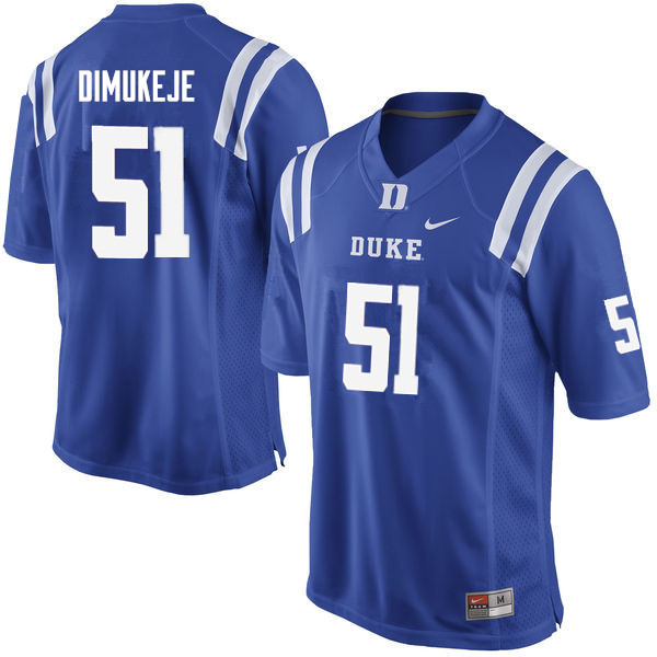 Mens Duke Blue Devils #51 Victor Dimukeje Nike Royal College Football Jersey