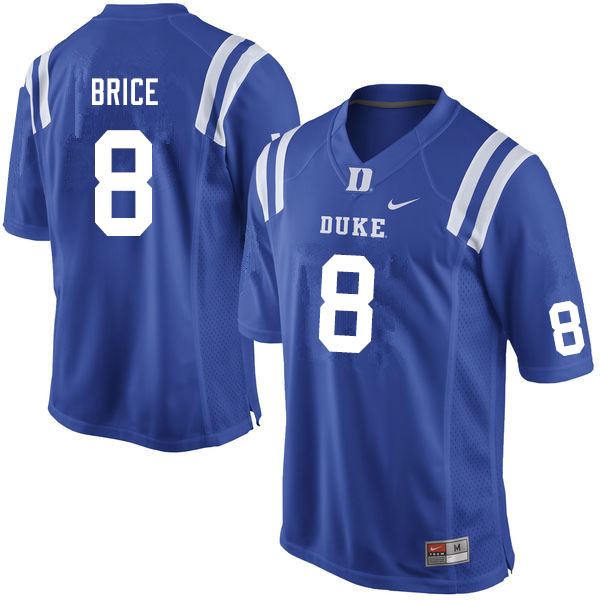 Mens Duke Blue Devils #8 Chase Brice  Nike Royal College Football Jersey