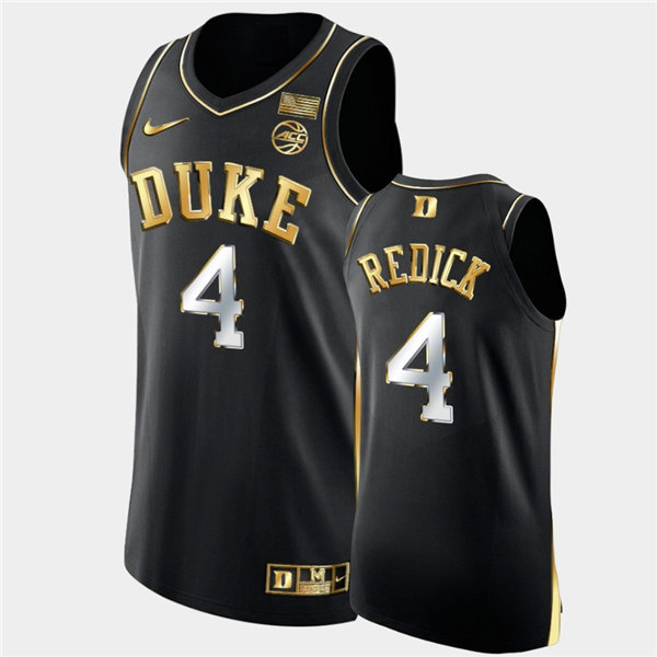 Mens Duke Blue Devils Retired Player #4 J.J. Redick Nike Black Golden Edition Basketball Jersey
