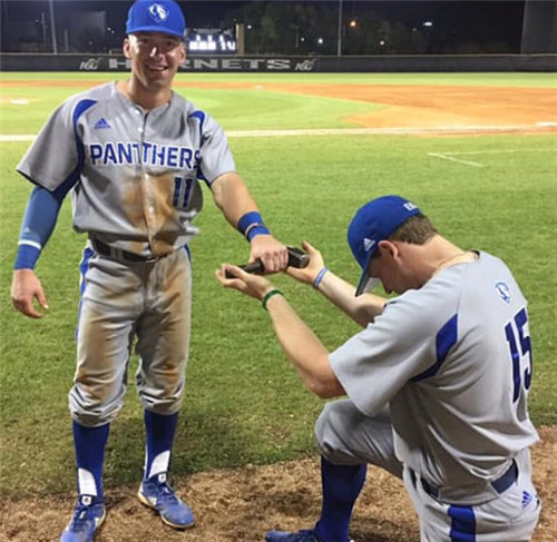 Mens Eastern Illinois Panthers Custom Trey Sweeney Lucas DiLuca Randy Myers Marty Pattin Matt Wivinis Adidas Grey Baseball Jersey