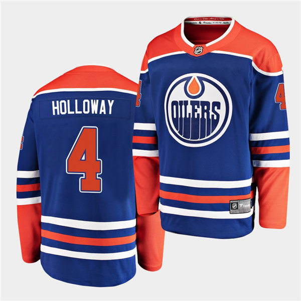 Mens Edmonton Oilers #4 Dylan Holloway Royal Adidas Alternate Player Jersey Stitched