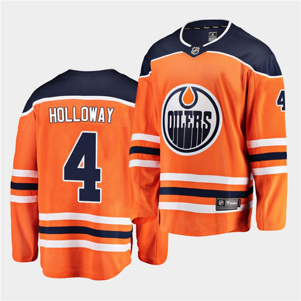Mens Edmonton Oilers #4 Dylan Holloway adidas Home Orange Jersey Stitched