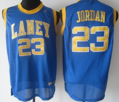 Mens Emsley A. Laney High School #23 Michael Jordan Blue Basketball jersey
