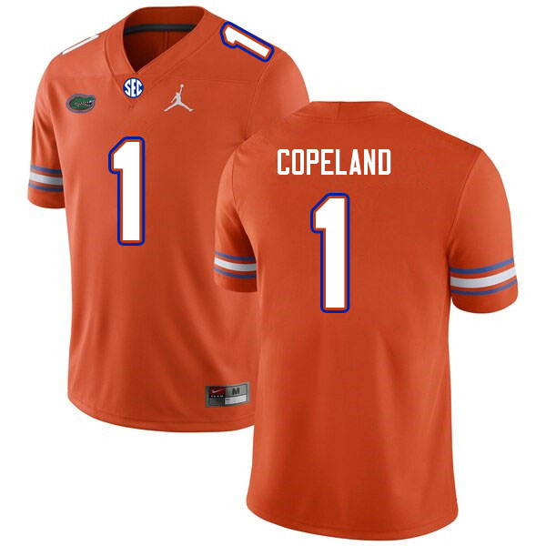 Mens Florida Gators #1 Jacob Copeland Orange Jordan Brand College Football Jersey