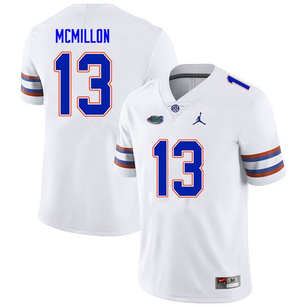 Mens Florida Gators #13 Donovan McMillon White Jordan Brand College Football Game Jersey