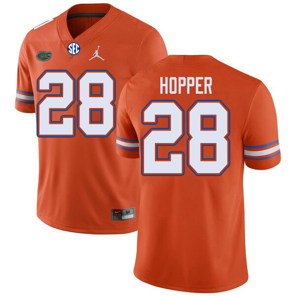 Mens Florida Gators #28 Ty'Ron Hopper Orange Jordan Brand College Football Game Jersey