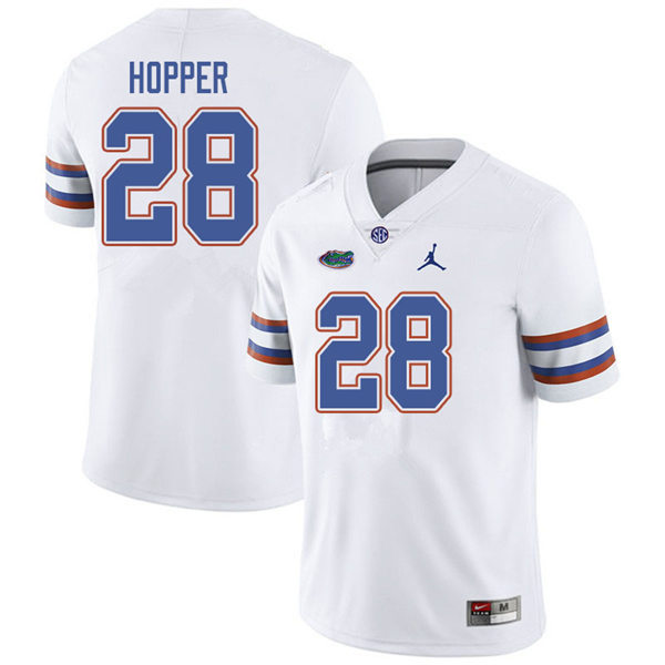 Mens Florida Gators #28 Ty'Ron Hopper White Jordan Brand College Football Game Jersey