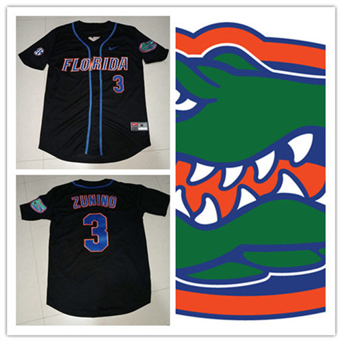 Mens Florida Gators #3 Mike Zunino Nike Black With Name College Baseball Alumni Jerseys