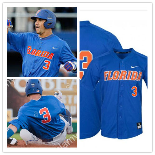 Mens Florida Gators #3 Mike Zunino Nike Royal College Baseball Game Jersey