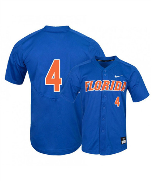 Mens Florida Gators #4 Jud Fabian Nike Royal College Baseball Game Jerseys