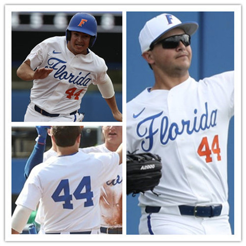 Mens Florida Gators #44 Austin Langworthy Nike 2020 White Florida College Baseball Game Jerseys