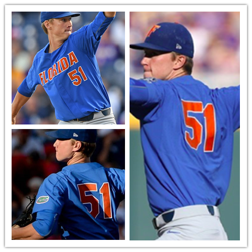 Mens Florida Gators #51 Brady Singer Nike Royal College Baseball Game Jersey