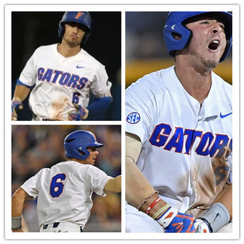 Mens Florida Gators #6 Jonathan India  Nike 2016 White  Gators College Baseball Jersey