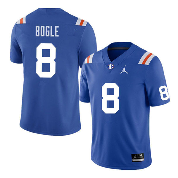 Mens Florida Gators #8 Khris Bogle Jordan Brand Royal Retro 1960's Football Jersey