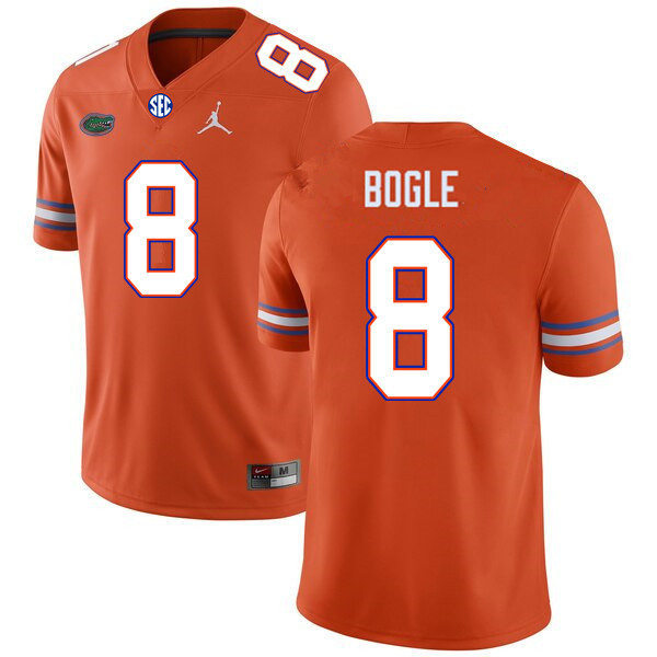 Mens Florida Gators #8 Khris Bogle Orange Jordan Brand College Football Game Jersey