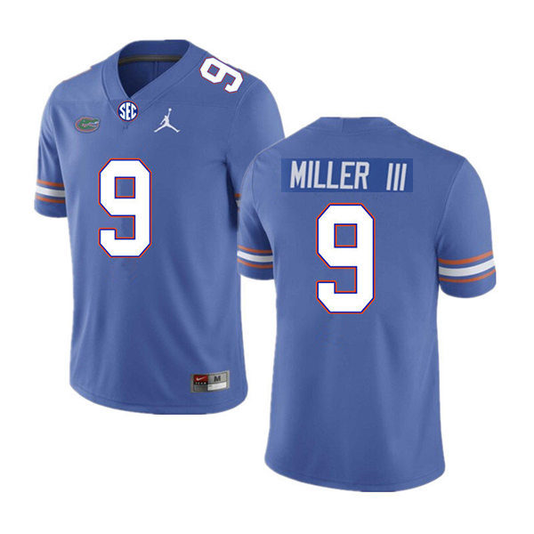 Mens Florida Gators #9 Jack Miller III Royal College Football Game Jersey