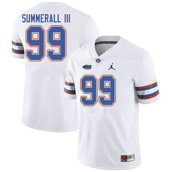 Mens Florida Gators #99 Lloyd Summerall III White Jordan Brand College Football Game Jersey