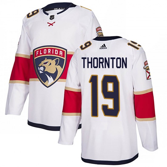 Mens Florida Panthers #19 Joe Thornton adidas Away White Player Jersey Stitched
