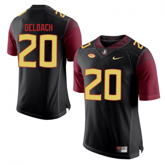 Mens Florida State Seminoles #20 Kalen DeLoach Nike Black College Football Game Jersey