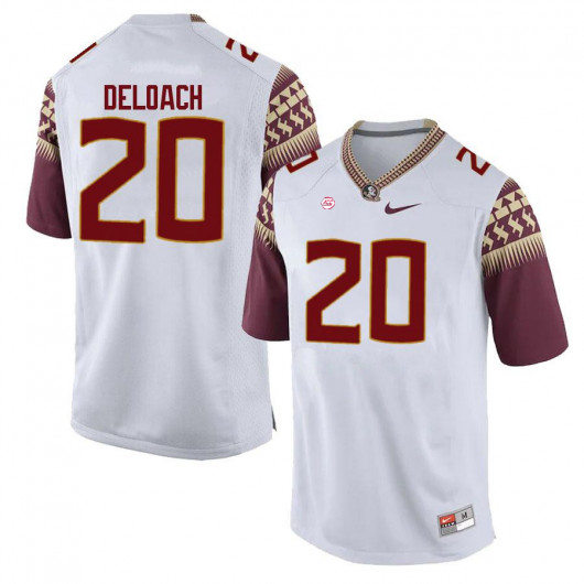 Mens Florida State Seminoles #20 Kalen DeLoach Nike White College Football Game Jersey