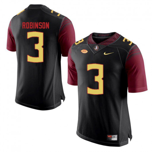 Mens Florida State Seminoles #3 Bryan Robinson Nike Black College Football Game Jersey