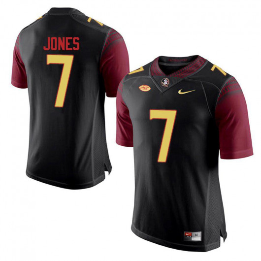 Mens Florida State Seminoles #7 Jarrian Jones Nike Black College Football Game Jersey