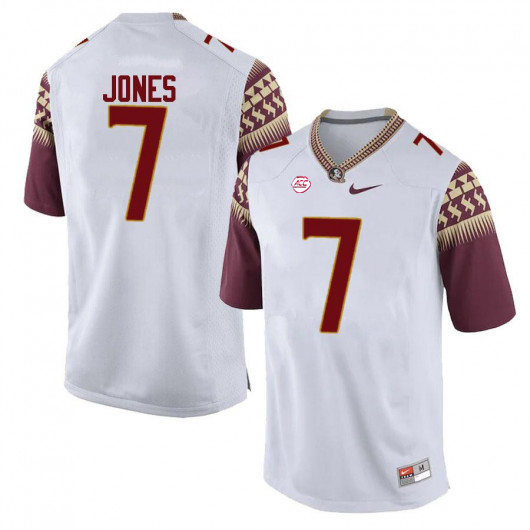 Mens Florida State Seminoles #7 Jarrian Jones Nike White College Football Game Jersey