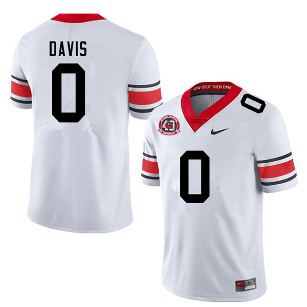 Mens Georgia Bulldogs #0 Rian Davis Nike 40th anniversary white alternate football jersey