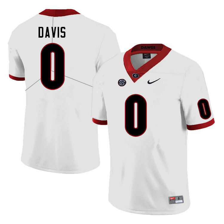 Mens Georgia Bulldogs #0 Rian Davis Nike White Foootball Jersey