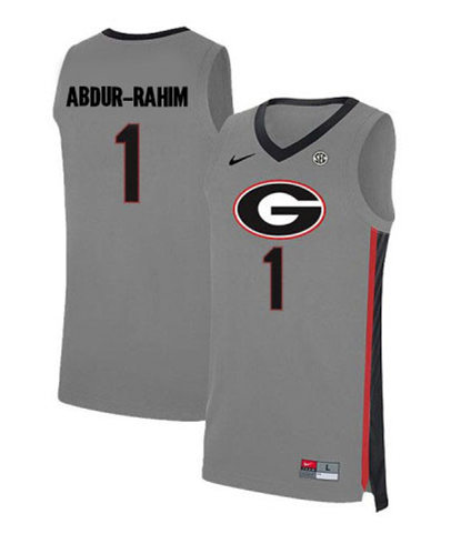 Mens Georgia Bulldogs #1 Jabri Abdur-Rahim Nike Grey College Basketball Jersey
